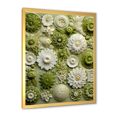 Carreaux floraux verts « Botanicals » I - Décoration murale « Botanicals »