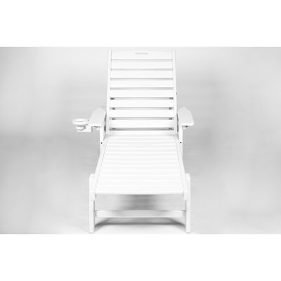 Beach Lounge With Wheels And 5-Level Adjustment Poolside Chair Adjustable Position