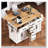 56.5" Kitchen Island with Drop Leaf and Power Outlet