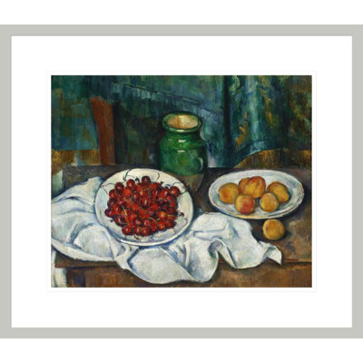 Still Life With Cherries and Peaches by Paul Cézanne -Framed Giclee Print