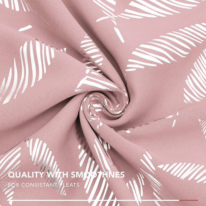 Polyester Room Darkening Curtain Pair, Coral Pink, 52" W x 84" L