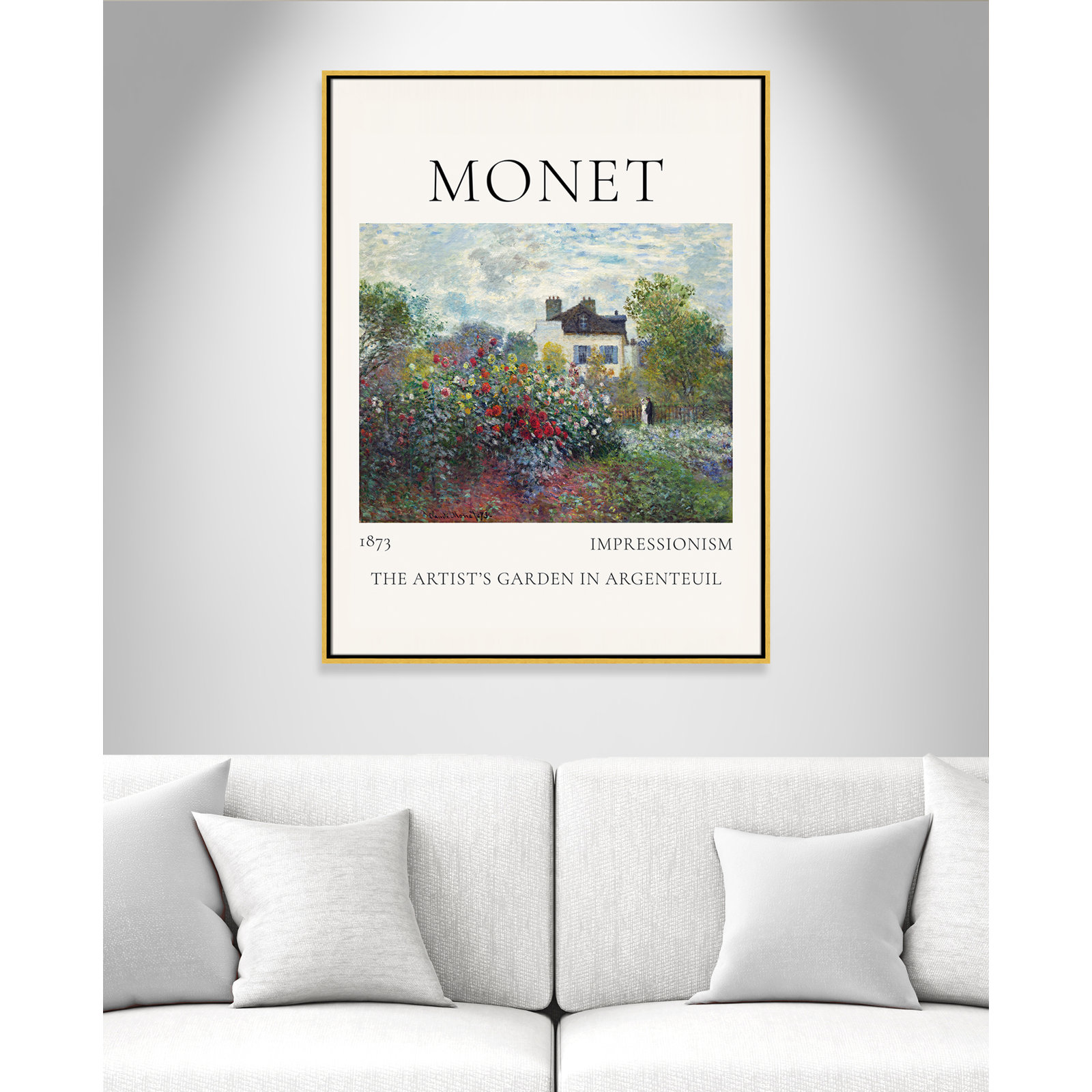 No, 41.5" H x 31.5" W x 2" D, Gold Floater Frame