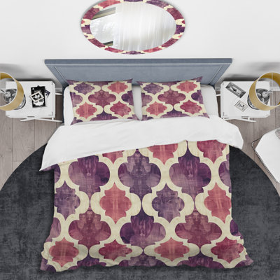 Mauve Quatrefoil Glam II - Ensemble de housse de couette transitionnel