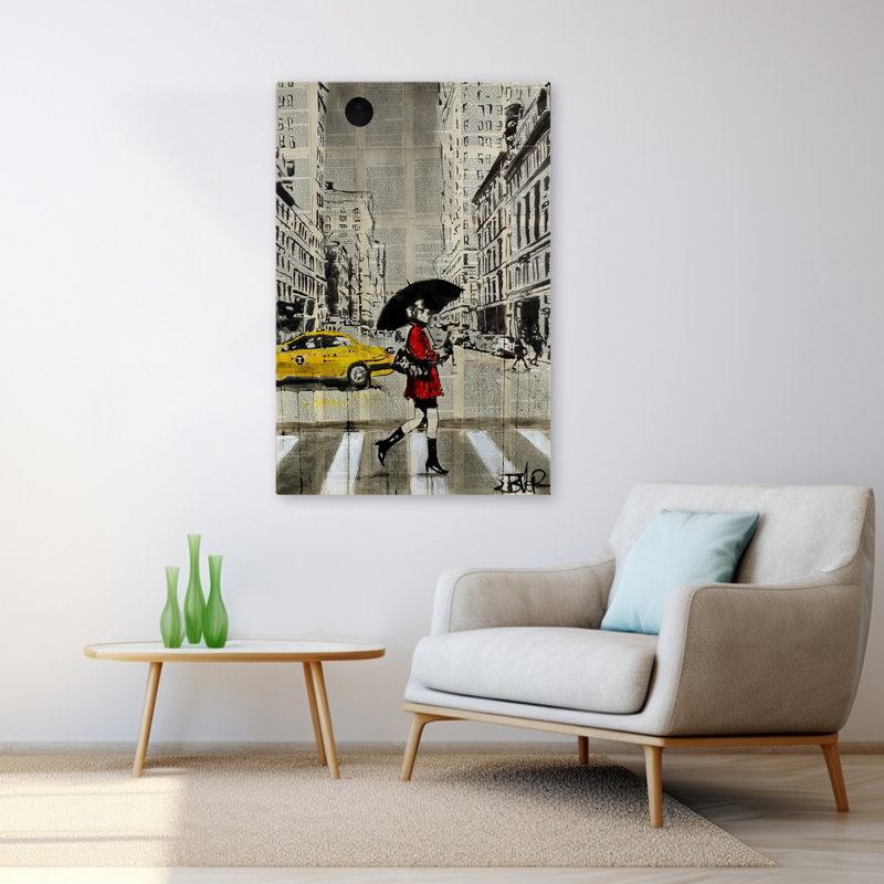Manteau contemporain paysage urbain mixte, H 48 po x l 32 po