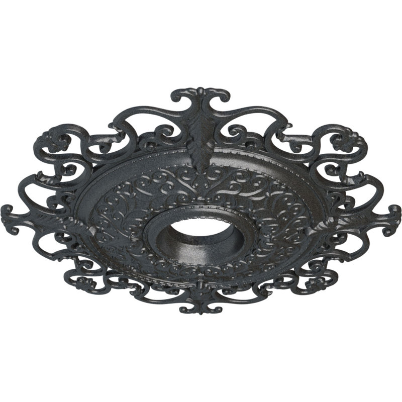 Médaillon de plafond Endurathane Dauphine, diamètre extérieur 33 7/8 po x P 1 3/8 po (convient aux auvents jusqu'à 13 1/4 po), finition cuivre antique peint à la main