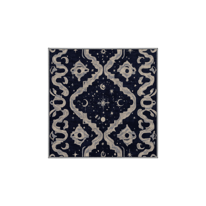 Tapis gris lavable à la machine, Carré 6 pi