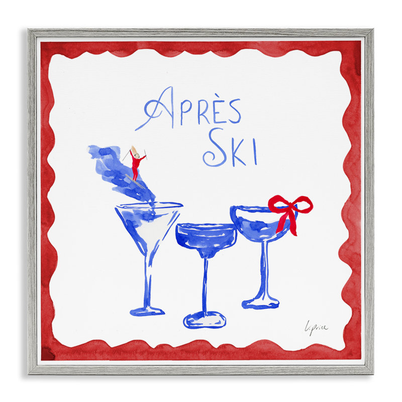 Giclée encadrée, rouge et bleu, par Lucille Price, H 12 po x l 12 po, Estampe numérique Farmhouse