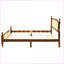 Grand lit plateforme en bois de pin avec tête de lit en rotin et amp; Pied de lit, aucun sommier requis, noyer pour la chambre à coucher-675837542-675837540