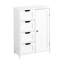 Armoire de salle de bain blanche avec tablette réglable et tiroirs - pour la chambre à coucher, le salon, etc.