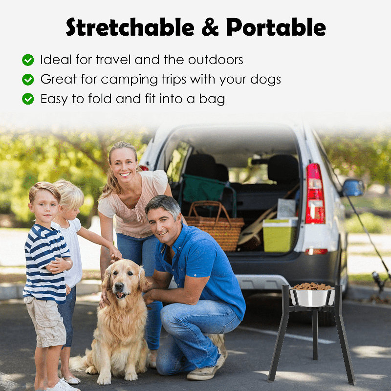 Support à bol surélevé pour chiens de grande taille, support ajustable pour aliments surélevés de 8,2 à 12,6 po de hauteur et 16,9 po de hauteur (bol non inclus)