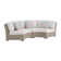 Latitude Run® Eyne Curved Loveseat - Tan and Olefin White Cream - 3 Multi Colour Pillows