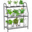 Support pour plante à 3 niveaux en métal robuste en fil de fer, pour une utilisation intérieure et extérieure, compatible avec le salon, le balcon et le jardin