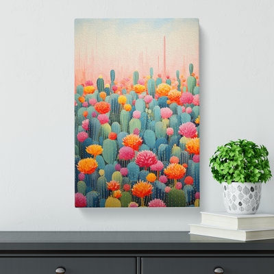 Cactus Colour Field - Wrapped Canvas