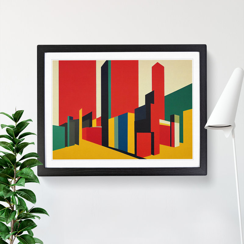 Futuristic Skyscrapers - Single Picture Frame Print, 46cm H x 64cm W x 2cm D, Black