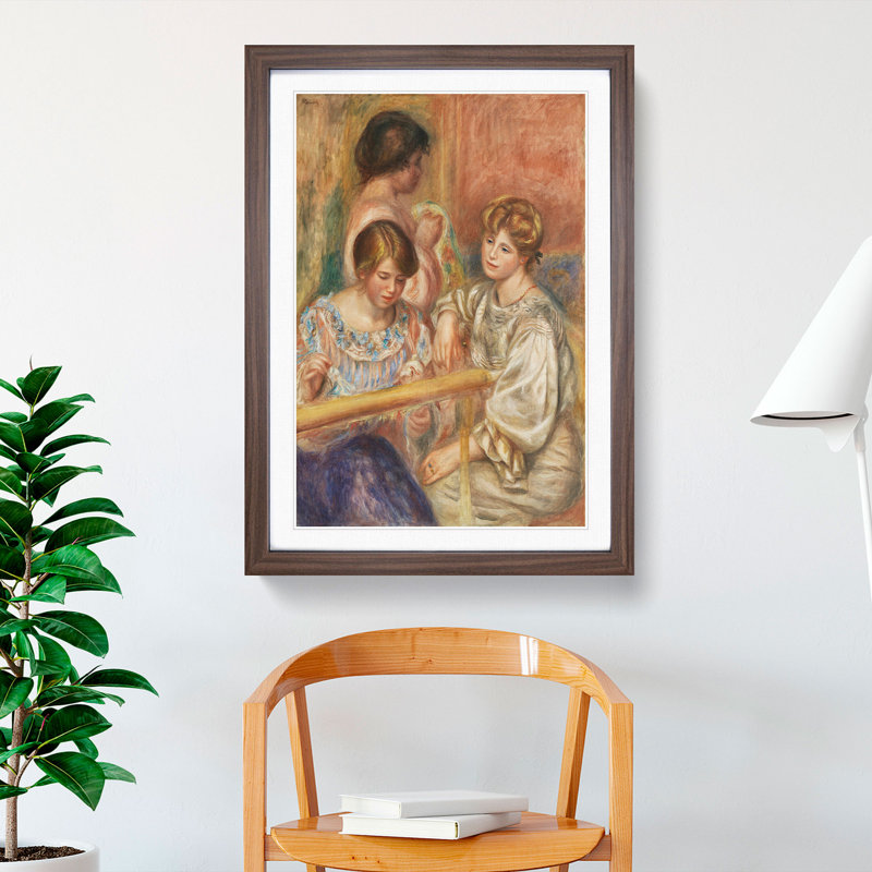 Embroiderers by Pierre-Auguste Renoir - Picture Frame Painting, Walnut, 36cm H x 27cm W x 2cm D