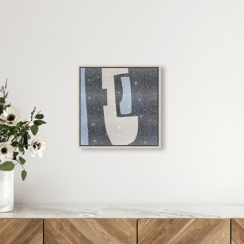 Contours of Silence II Canvas Abstract Print by Oliver Gal, Black Frame, 12 x 12, 13"H x 13"W, Silver Frame