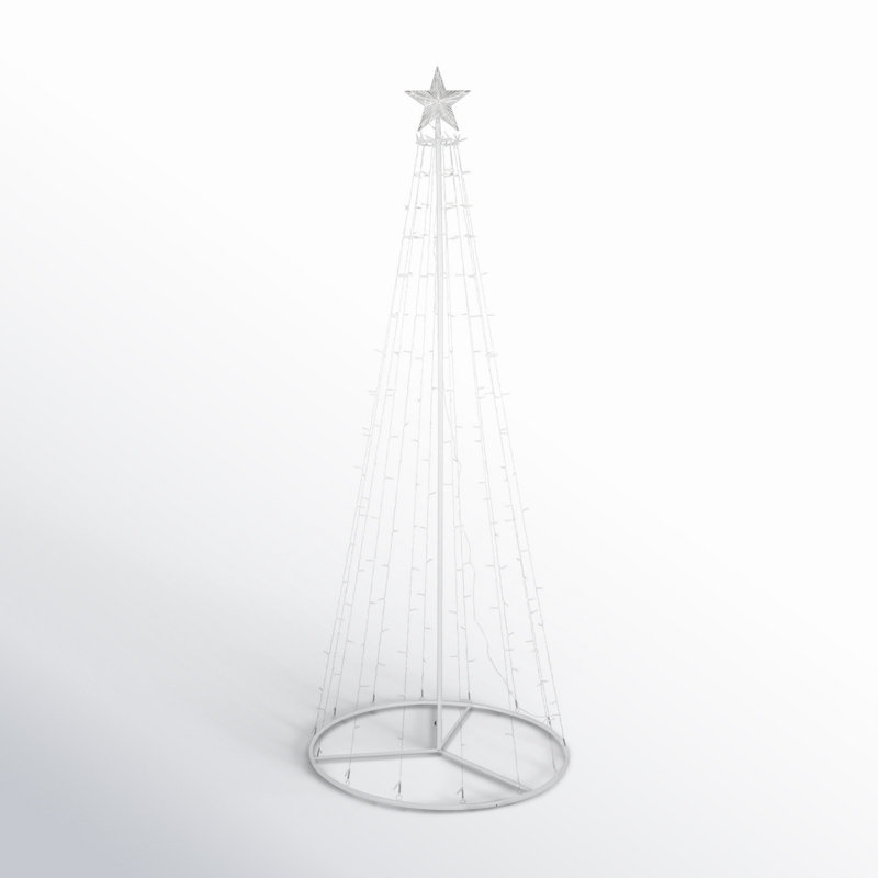 82.67'' Christmas Tree Multi-Function Lighted Display LED Tree with Star, Warm White