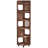 71.65" Tall 6-Tier Rustic Brown Narrow Corner Bookshelf Storage For Living Room