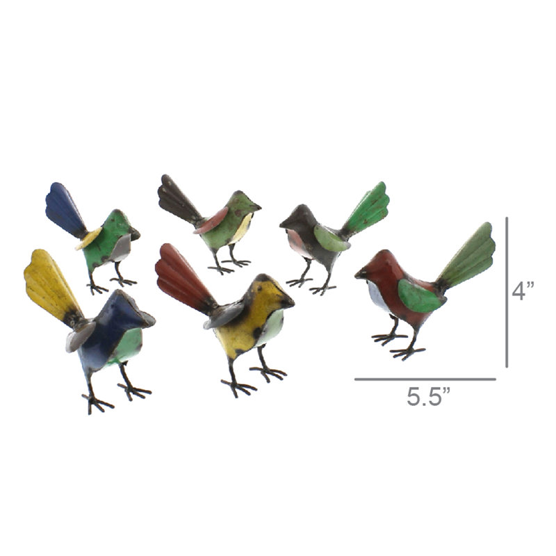 Staten Reclaimed Metal Birds Figurine- Assorted Colors