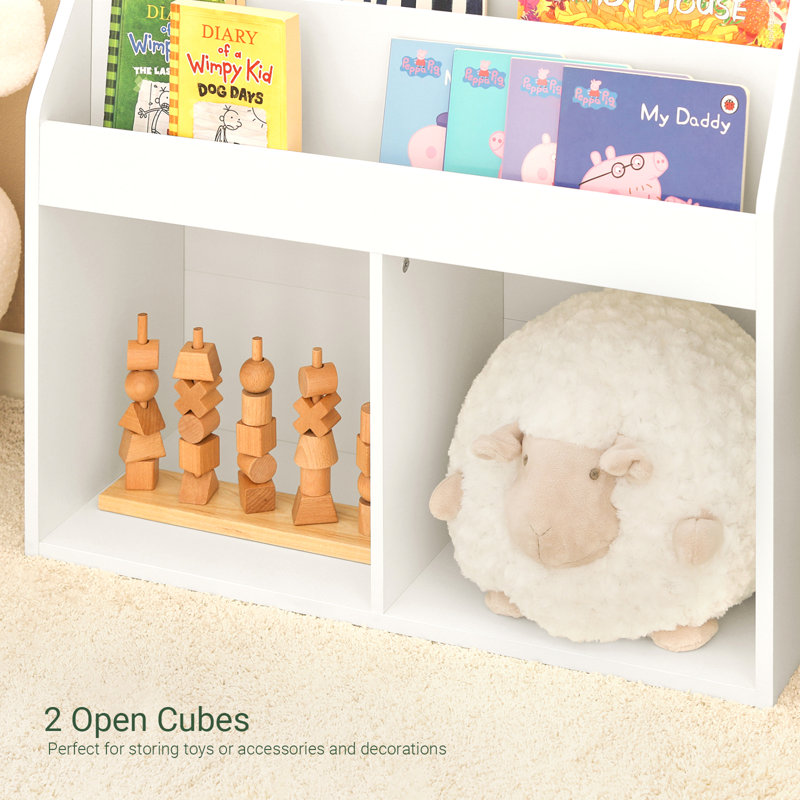 Fifield White Kids Bookcase with 3 Tiers and Toy Storages