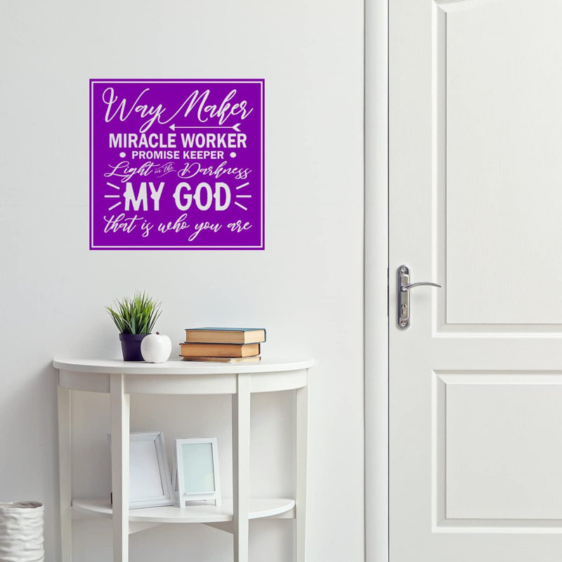 Adhésif décoratif citation inspirante, H 13 po x l 13 po, Mauve