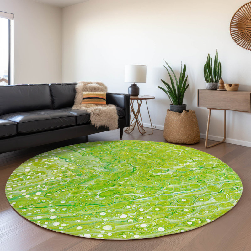 Premium Machine Washable Mayfield Clover Rug, Round 8'