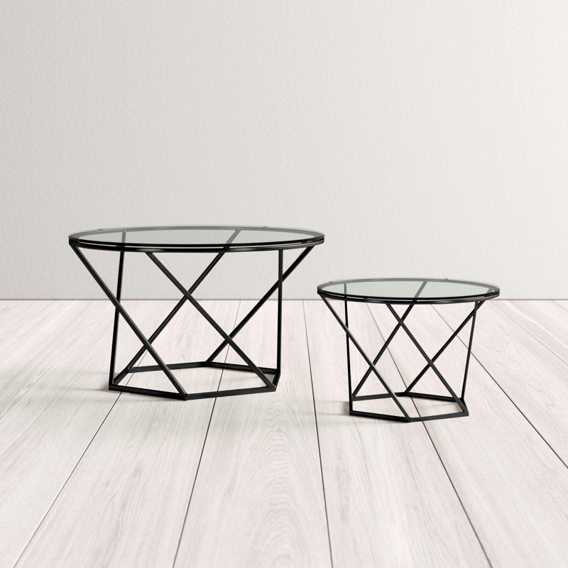 Glass Top Coffee Table, Black