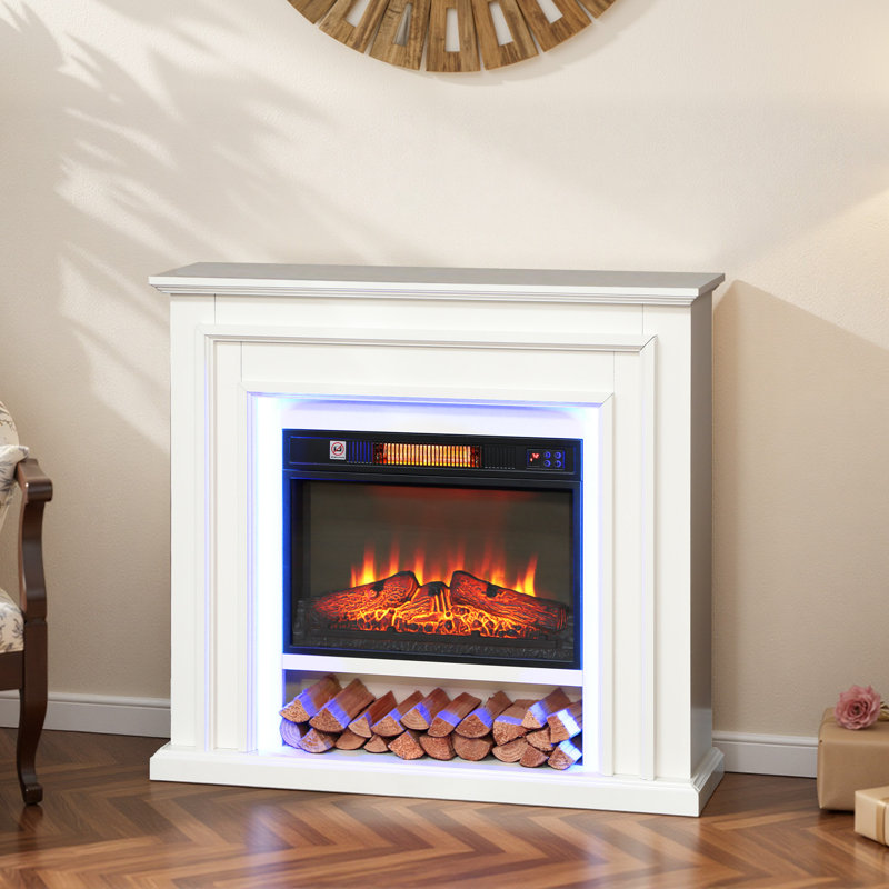 Metro Lane 105cm W White Electric Fireplace