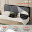 Lit plateforme capitonné en velours Dorrough-1298385650-1308040330