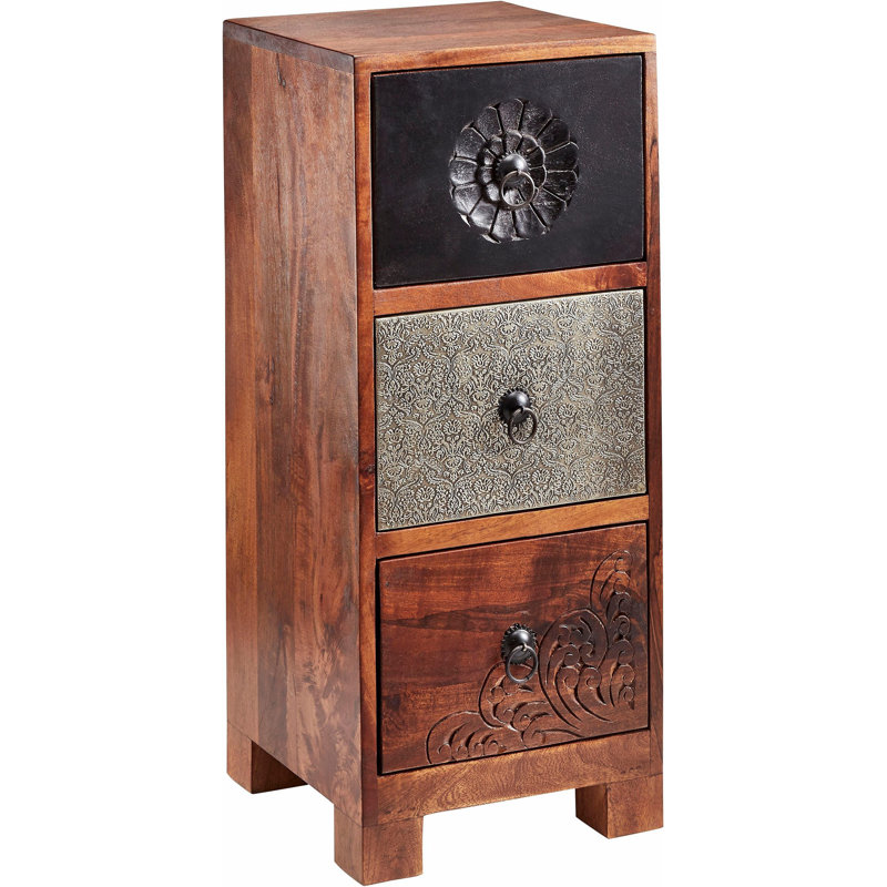 Adya 3 Drawer 30cm W Solid Wood