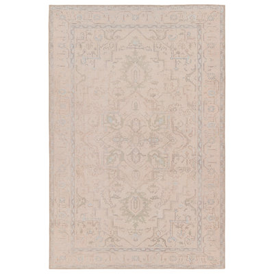 Tapis beige / bleu clair tissé à la machine Fanelli