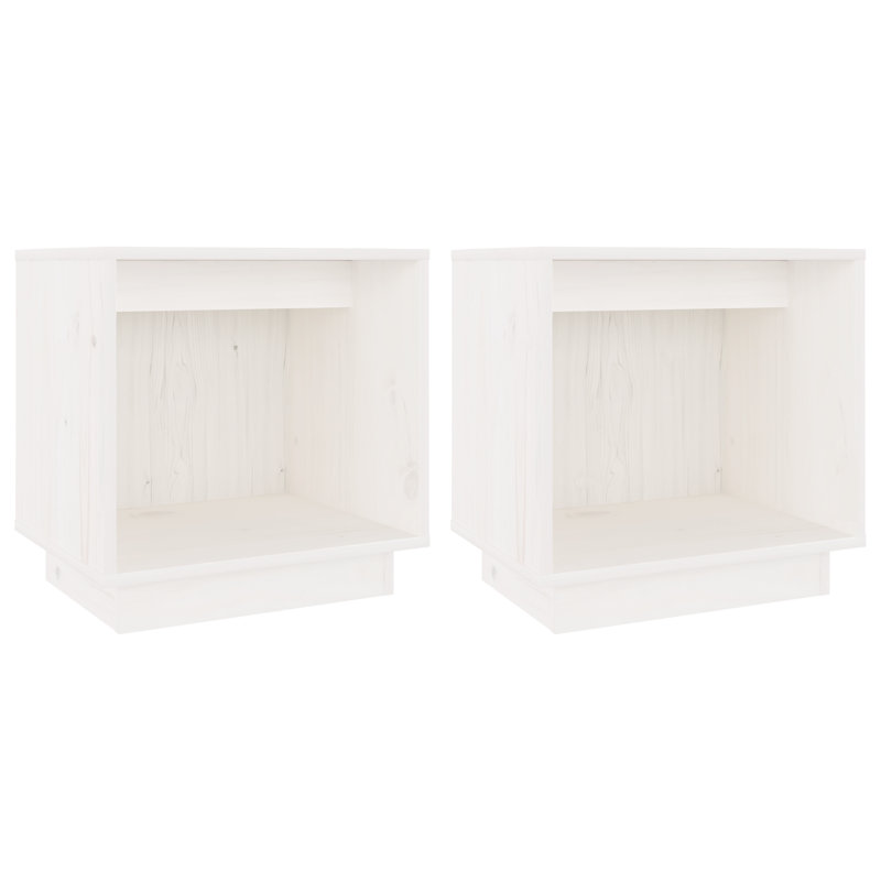 Gela 40cm W Solid Wood Bedside Table, White