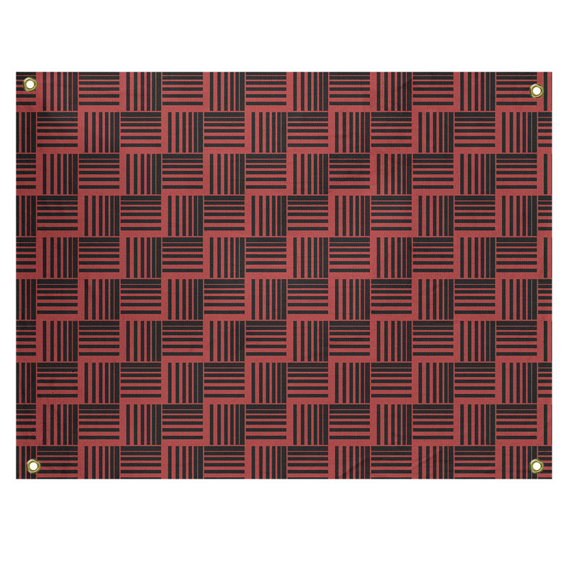 Tapisserie, H 26 po x l 36 po, Noir/rouge