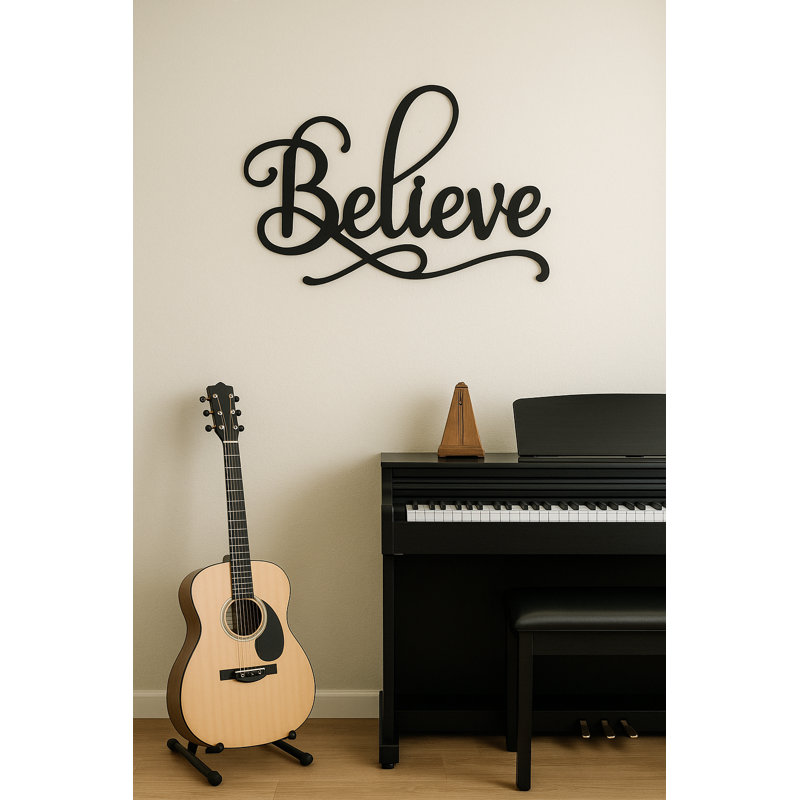 Décoration murale Nomia Believe, Thermolaquage noir