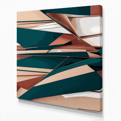 «Geometric Abstraction 64», art mural sur toile grise