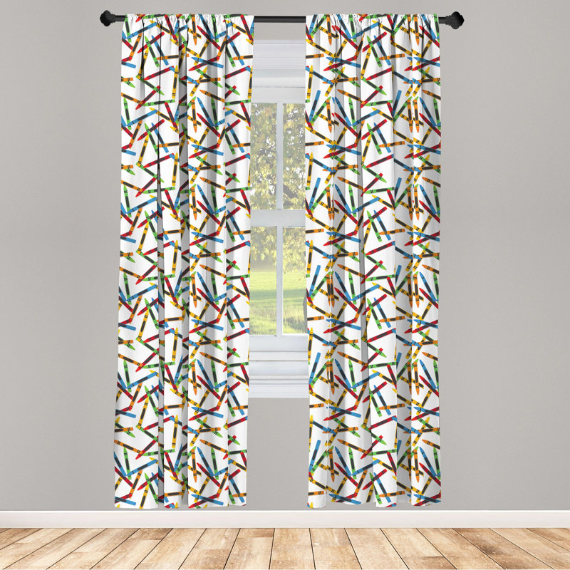 Crayon Semi-Sheer Rod Pocket Curtain Panels, 28" x 63"