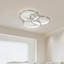 Plafonnier moderne à DEL 20 po à 3 anneaux, à intensité variable, finition nickel brossé contemporaine pour le salon, la chambre à coucher et le bureau