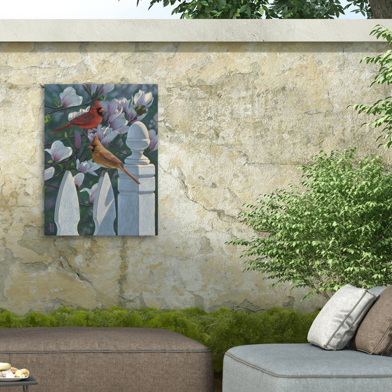 Toile d'extérieur Jeff Hoff Cardinals Magnolias, H 14 po x l 19 po