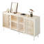 Armoire en bois massif de style Mid-Century avec porte coulissante Sicotas 