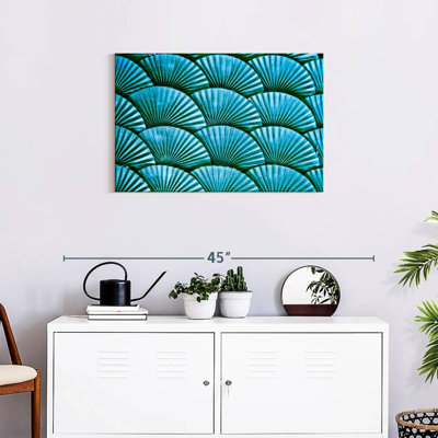 Kerner Teal Fans Abstract