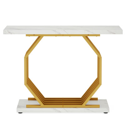 Console Table, Narrow Table With Metal Base, Modern Accent Table For Living Room, Hallway, Foyer