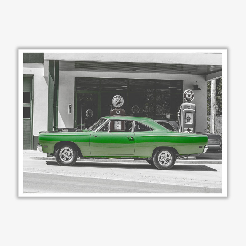 Green Car - Print, No Frame, 85 cm H x 60 cm W x 1 cm D