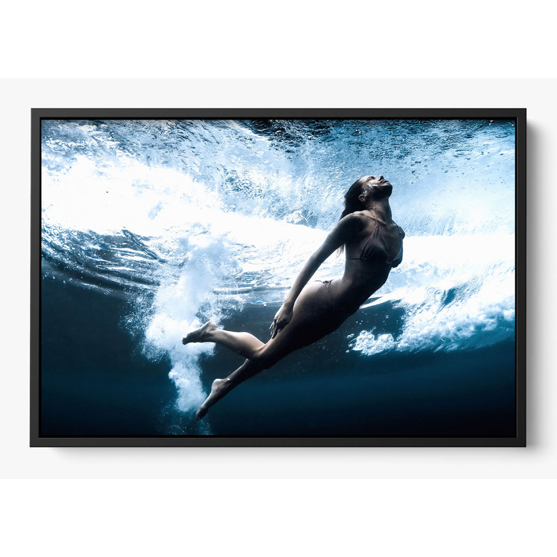 Just Breathe- Single Picture Frame Print on Paper, 14" H x 18" W, Black, Framed Print without Mat