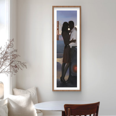 A Loving Couple in San Francisco - Blue Office Framed Print