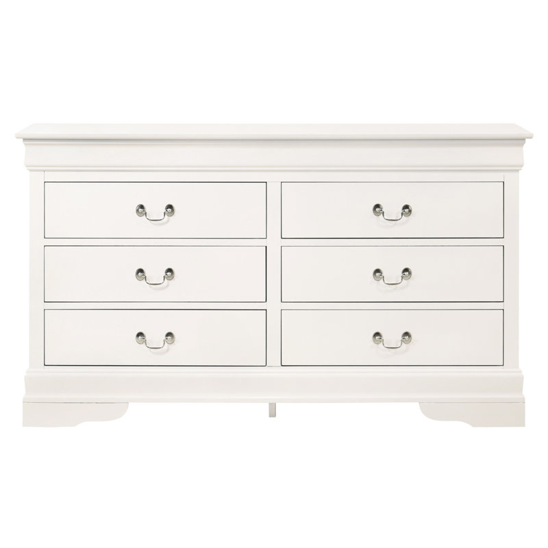 G02190-d Commode de chambre blanche - Style traditionnel avec détails