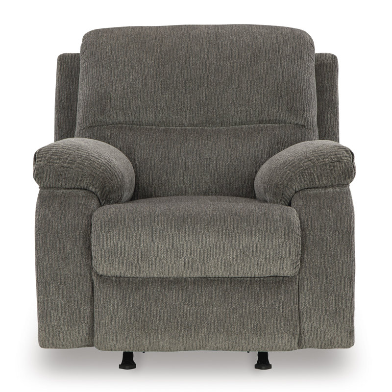 Elario Upholstered Recliner, Gray 100% Polyester
