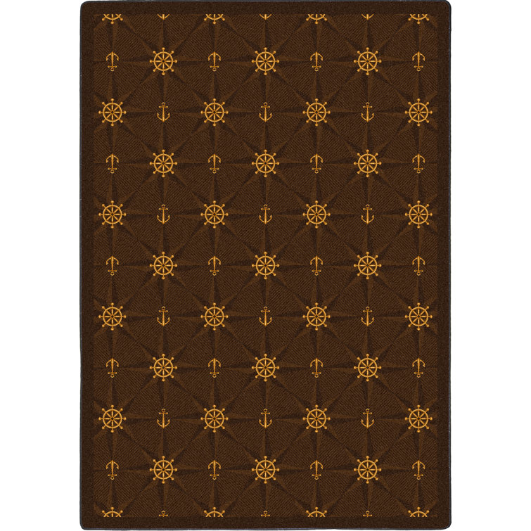 Whimsy Mariner's Tale Chocolate Area Rug