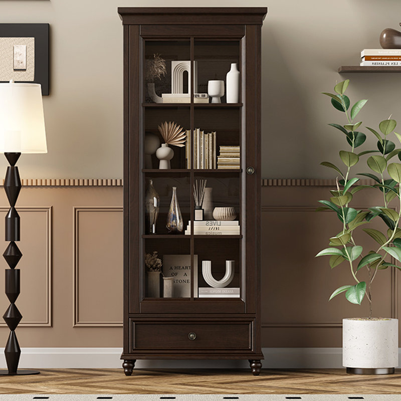 Brownness Solid Wood+Glass Display Cases