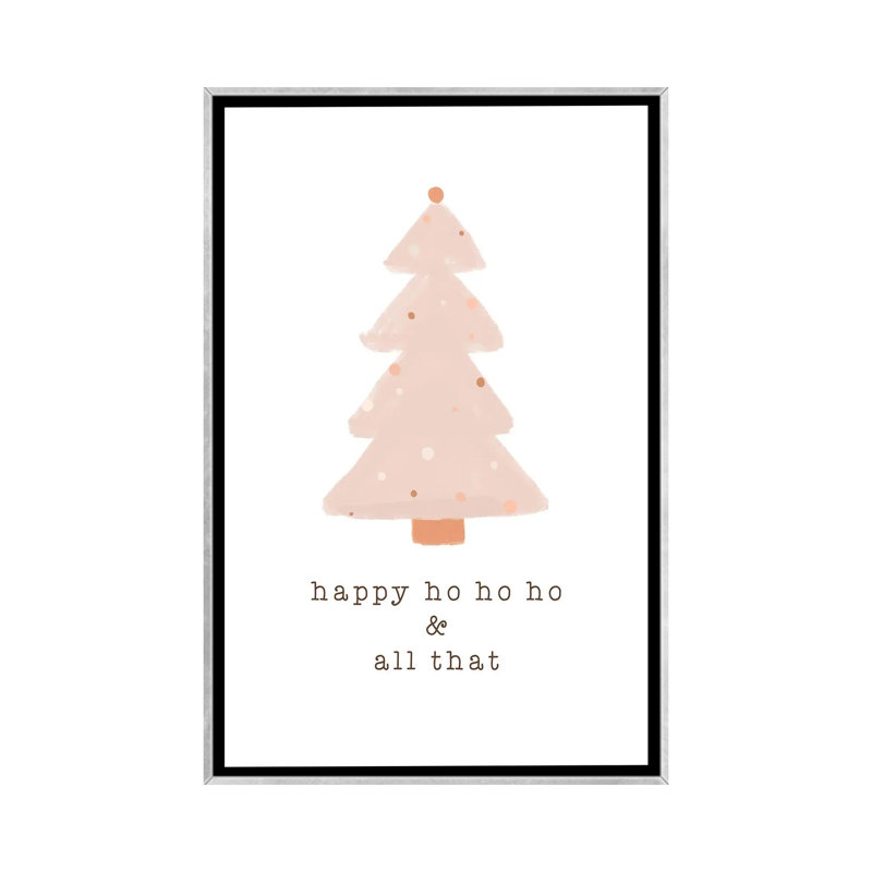 « Happy Ho Ho Ho » par Orara studio, reproduction d’art, H 26 po x l 18 po x 1,5 po, Toile avec cadre argenté, Pas de tapis
