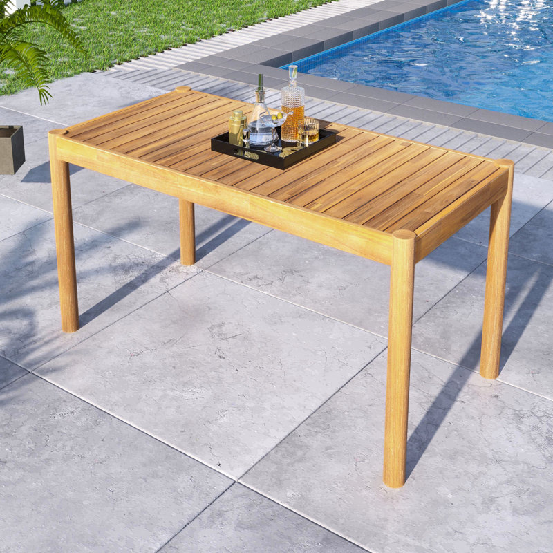 Table de réunion en bois pour l'extérieur - Spacieuse, facile à nettoyer, stable, antidérapante